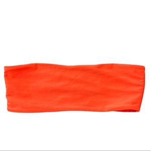 orange tube top bikini